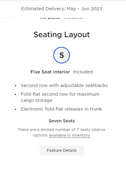 Tesla Seven Seater Availability